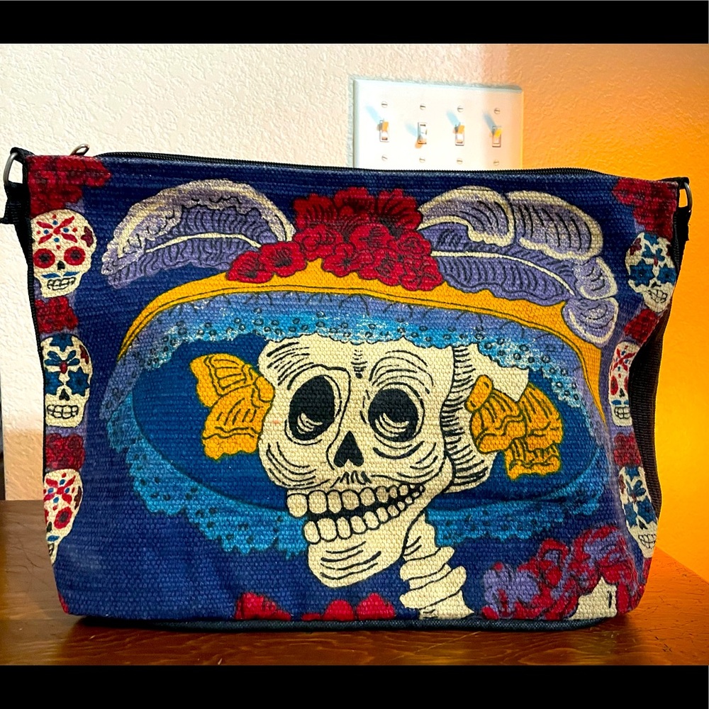 Day of the dead theme Cotton Woven Bag/Tote NWOT